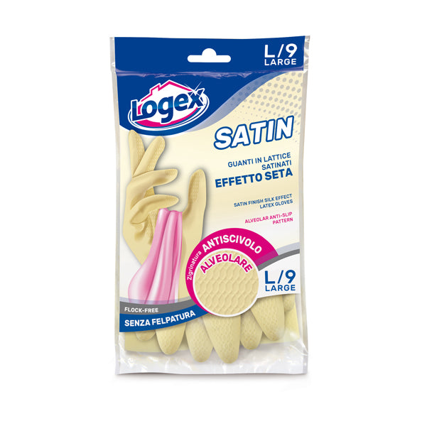 LOGEX PROFESSIONAL - 1256LXL - Guanti in lattice Satin - taglia L - crema - Logex Professional