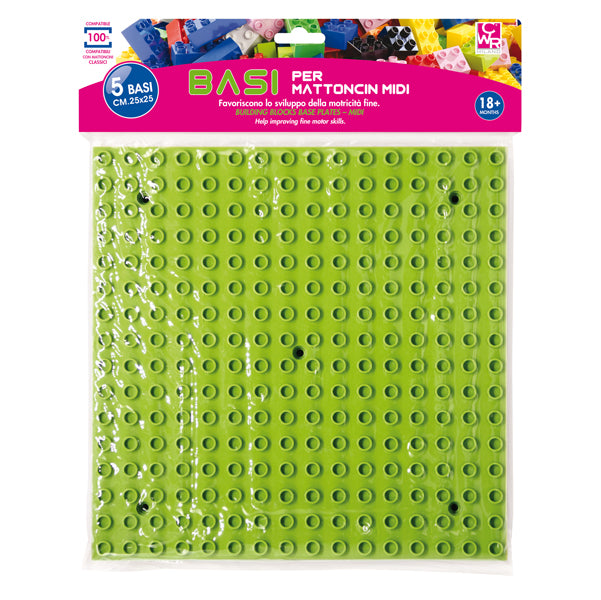 CWR - 12356 - Base costruzioni Midi - in ABS - 25 x 25 cm - colori assortiti - CWR - conf. 5 pezzi
