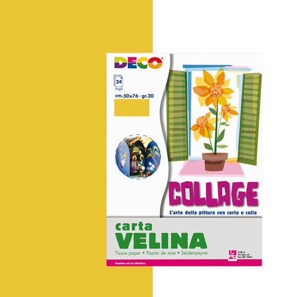 DECO - 05322 - Carta velina - 50 x 76 cm - oro - Deco - busta 24 fogli