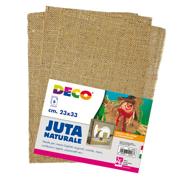 DECO - 12247 - Juta naturale - 23 x 33 cm - Deco - conf. 6 pezzi