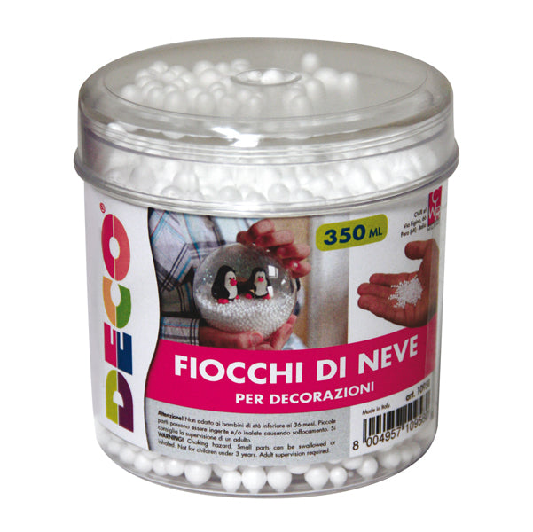 DECO - 10958 - Palline di neve in polistirolo - Deco - barattolo 350 ml