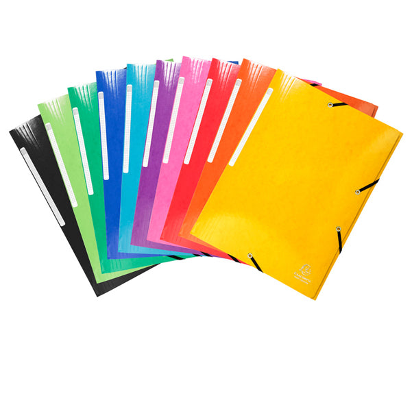 EXACOMPTA - 55829E - Cartelle 3L con elastici Iderama - A4 - 10 colori assortiti - Exacompta