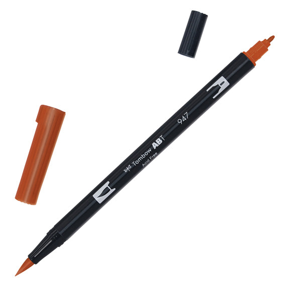 TOMBOW - PABT-947 - Pennarello Dual Brush N947 - burnt sienna - Tombow - 89307 - Conf. da 6 Pz.