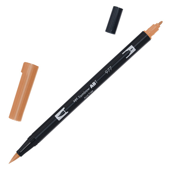 TOMBOW - PABT-977 - Pennarello Dual Brush N977 - saddle brown - Tombow - 89308 - Conf. da 6 Pz.