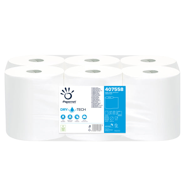 PAPERNET - 407558 - Bobina asciugamani Autocut DryTech - 2 veli - goffratura micro - 18 gr - 20 cm x 100 mt - diametro 18,5 cm - Papernet