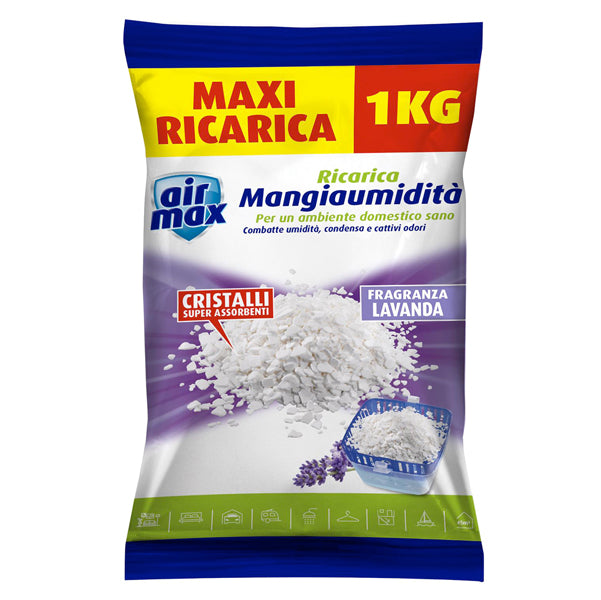 AIR MAX - D0738 - Ricarica sali assorbiumiditA' - lavanda - 1 kg - Air Max