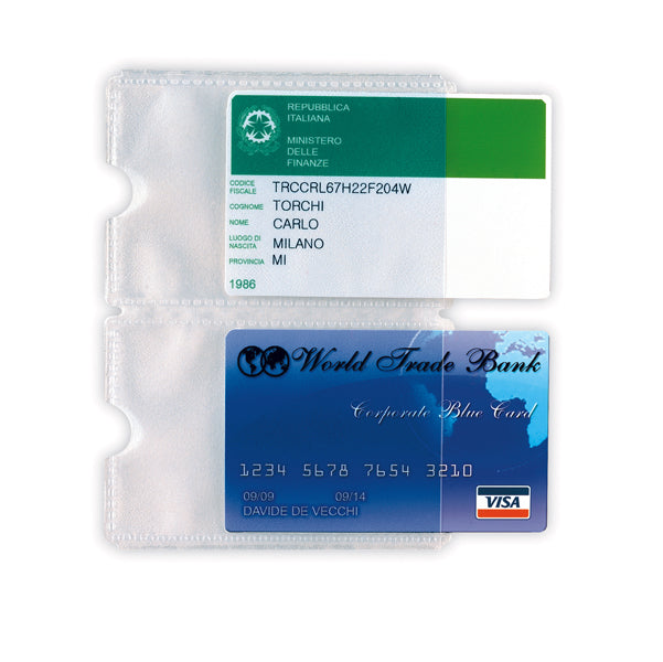 SEI ROTA - 484302 - Busta porta card - 5,8x8,7 cm - 2 tasche - trasparente - Sei Rota