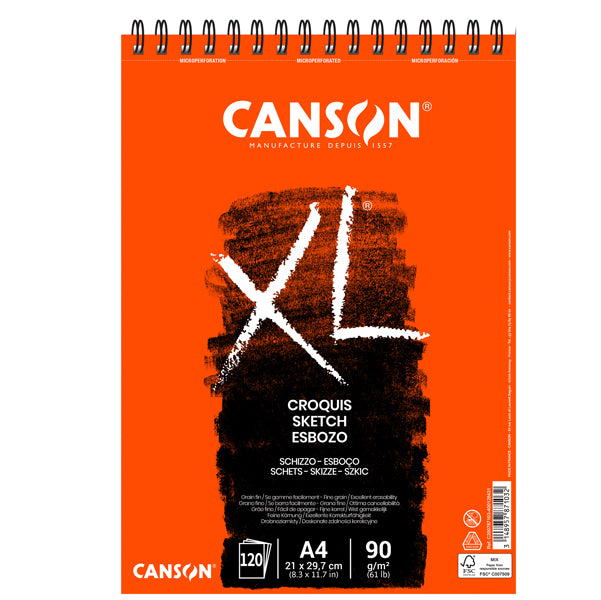 CANSON - C200787103 - Album XL Croquis - A4 - 90 gr - 60 fg - bianco - Canson