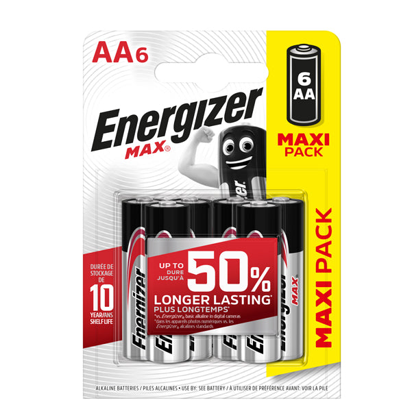 Energizer - E301533804 - Pile stilo AA - 1,5V - Energizer Max - blister 6 pezzi