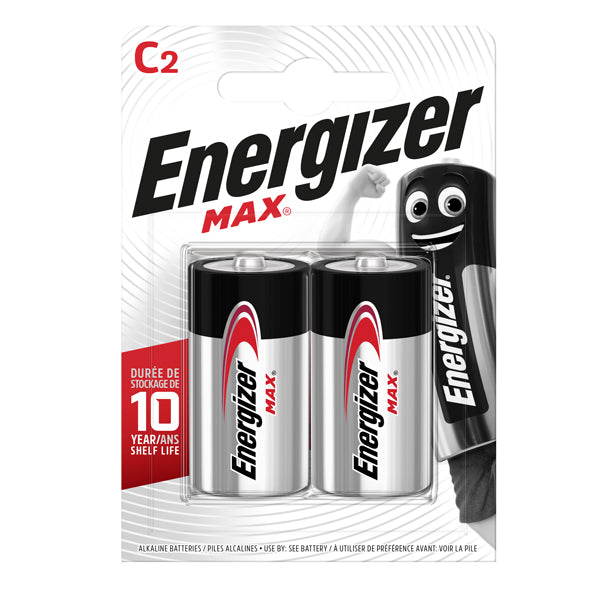 Energizer - E301533200 - Pile C mezza torcia - 1,5V - Energizer Max - blister 2 pezzi