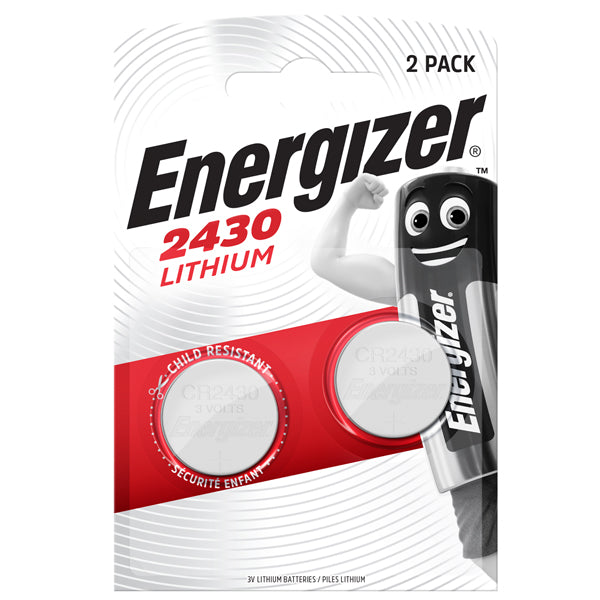 Energizer - E300830300 - Pile CR2430 Lithium - 3V - Energizer specialistiche - blister 2 pezzi