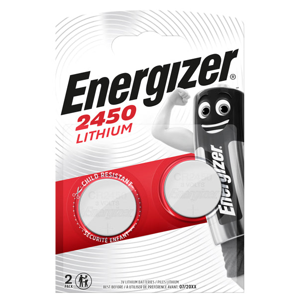 Energizer - E300830700 - Pile CR2450 Lithium - 3V - Energizer specialistiche - blister 2 pezzi