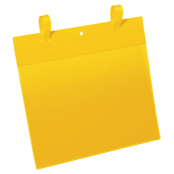 DURABLE - 1751-04 - Buste identificative - con fascette di aggancio - A4 orizzontale - giallo - Durable - conf. 50 pezzi