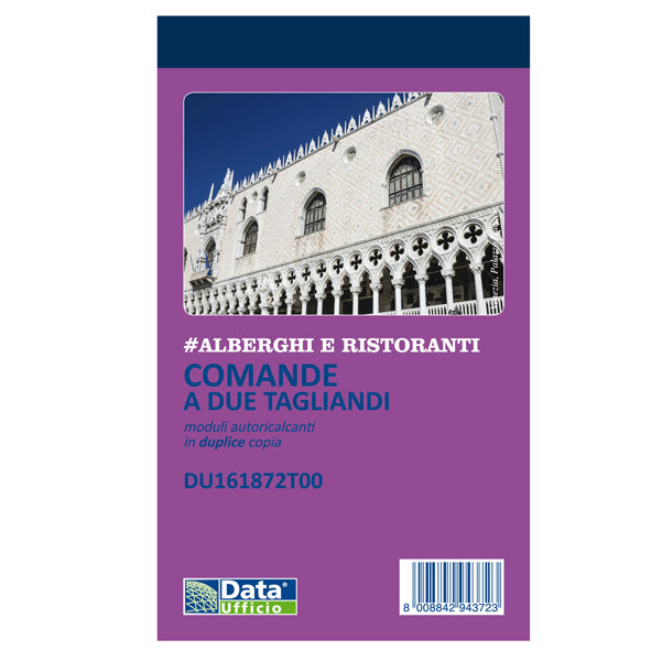 DATA UFFICIO - DU161872T00 - Blocco comande 2 tagliandi - 25-25 copie autoricopianti - 16,8 x 10 cm - DU161872T00 - Data Ufficio