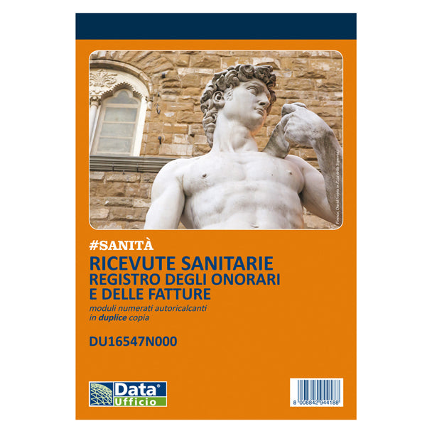 DATA UFFICIO - DU16547N000 - Blocco registro onorari-fatture ricevute sanitarie - 50-50 copie numerate autoricalcanti - 21,5 x 14,8 cm - DU16547N000 - Data Ufficio