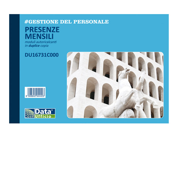 DATA UFFICIO - DU16731C000 - Blocco presenze mensili - 25-25 copie autoricalcanti - 14,8 x 21,5 cm - DU16731C000 - Data Ufficio