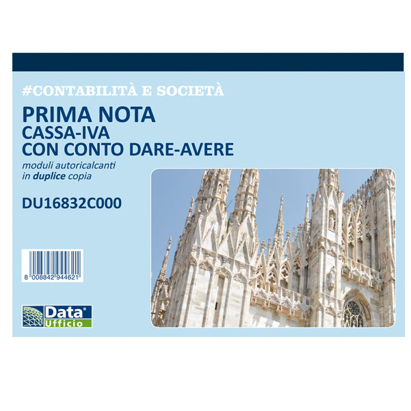 DATA UFFICIO - DU16832C000 - Blocco prima nota cassa-IVA c-conto (dare-avere) - 50-50 copie autoricalcanti - 21,5 x 29,7 cm - DU16832C000 - Data Ufficio