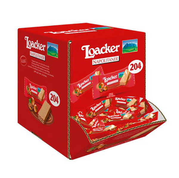 LOACKER - LONAP - Wafer Minis Napolitaner - confezione monoporzione da 3,2gr - Loacker - dispenser self service da 204 pezzi