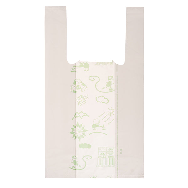 No Brand - M06602040035 - Shoppers Mini - 22x40 cm - mater-bi - bianco - scatola 500 pezzi