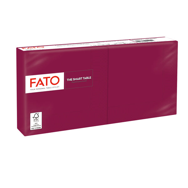 FATO - 82543003 - Tovagliolo - carta - 25 x 25 cm - 2 veli - bordeaux - Fato - conf. 100 pezzi