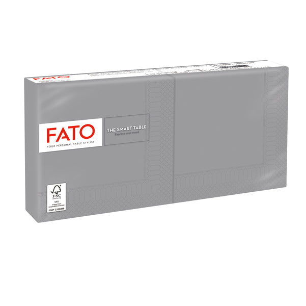 FATO - 82237003 - Tovagliolo - carta - 25 x 25 cm - 2 veli - grigio - Fato - conf. 100 pezzi