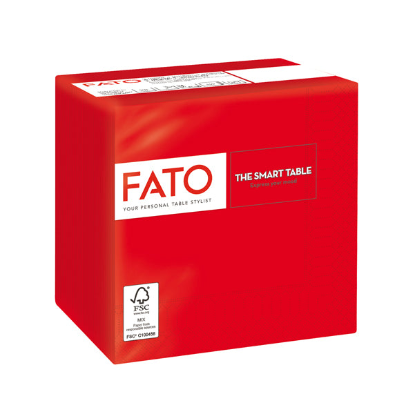 FATO - 82227003 - Tovagliolo - carta - 24 x 24 cm - 2 veli - rosso - Fato - conf. 100 pezzi
