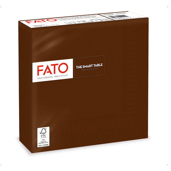 FATO - 82622400 - Tovagliolo - carta - 33 x 33 cm - 2 veli - cioccolata - Fato - conf. 50 pezzi
