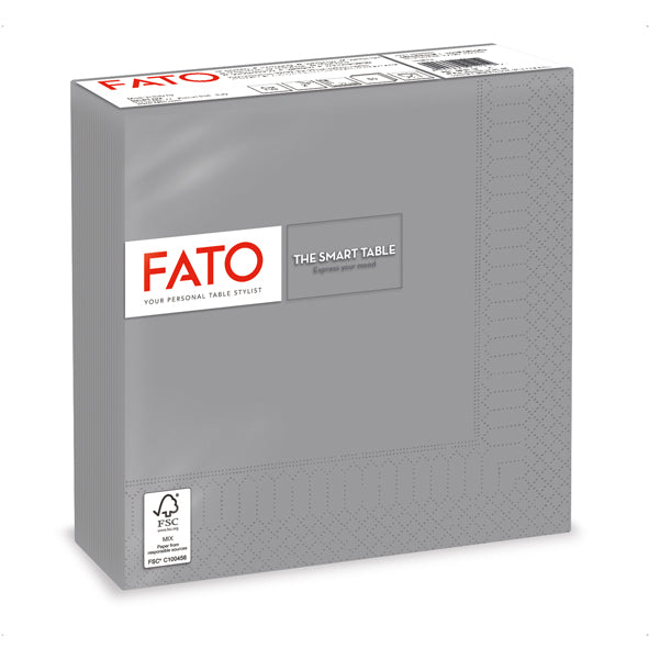 FATO - 82623700 - Tovagliolo - carta - 33 x 33 cm - 2 veli - grigio - Fato - conf. 50 pezzi