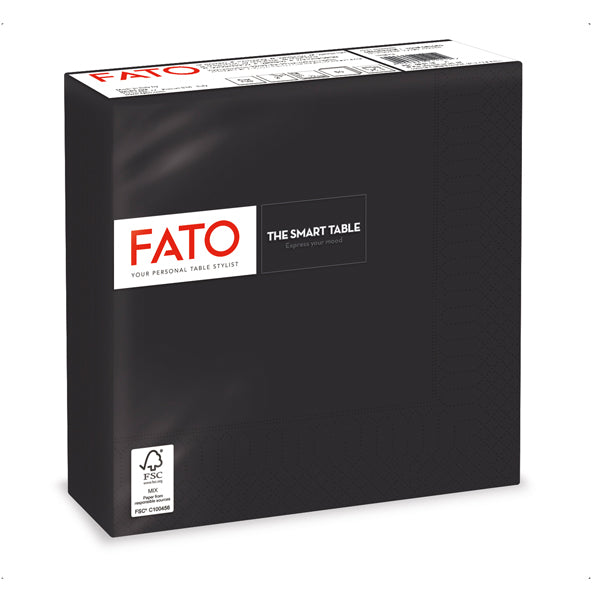 FATO - 82622500 - Tovagliolo - carta - 33 x 33 cm - 2 veli - nero - Fato - conf. 50 pezzi
