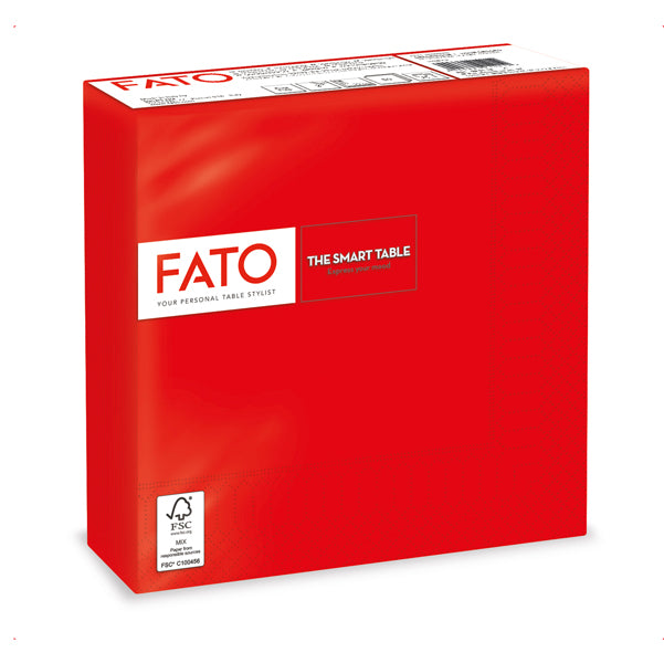 FATO - 82621700 - Tovagliolo - carta - 33 x33 cm - 2 veli - rosso - Fato - conf. 50 pezzi