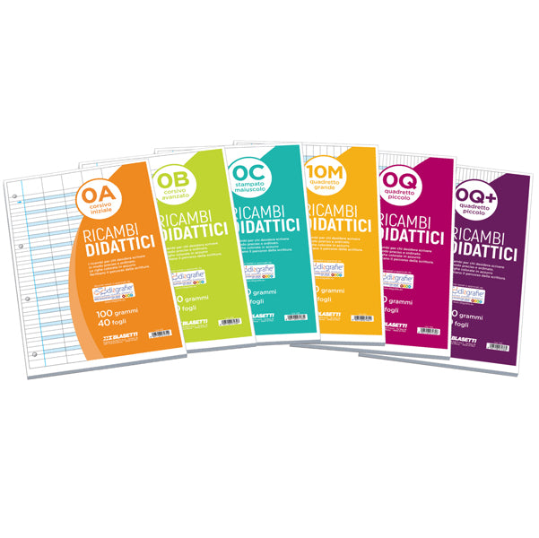 BLASETTI - 7434 - Ricambi didattici forati - A4 - 40 fogli carta 100 gr - 10 mm - Blasetti