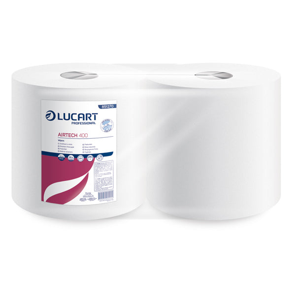 Lucart - 851270 - Bobina panni multiuso AirTech 400 - 400 strappi - 108 mt - Lucart