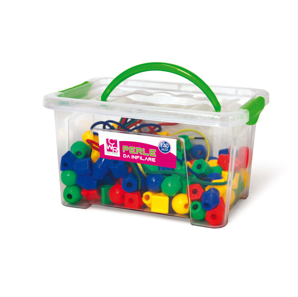 CWR - 12339 - Perle in plastica - 2 cm - colori e forme assortiti - CWR - bauletto 140 pezzi