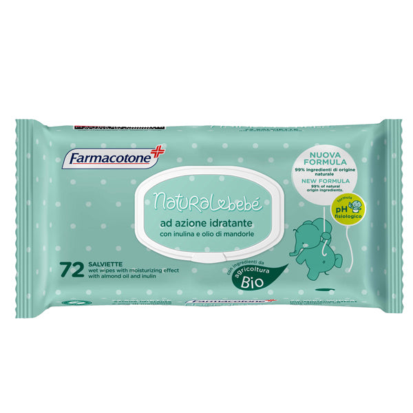 FARMACOTONE - 3457FB03 - Salviette idratanti Natural BebE' - Farmacotone - busta da 72 pezzi