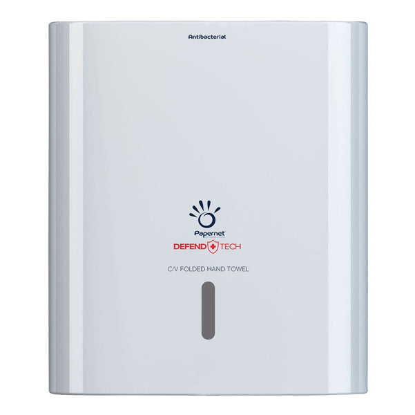 PAPERNET - 416143 - Dispenser antibatterico Defend Tech - per asciugamani piegati a C-V - Papernet