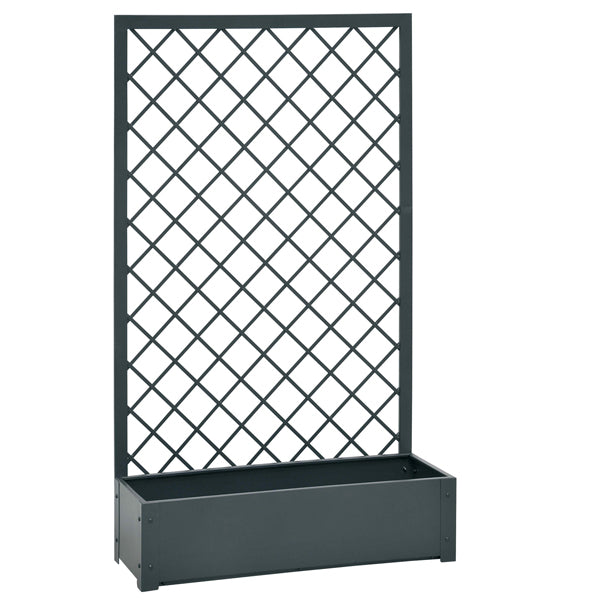 Verdemax - 8536 - Fioriera con traliccio - in metallo - antracite - Verdemax