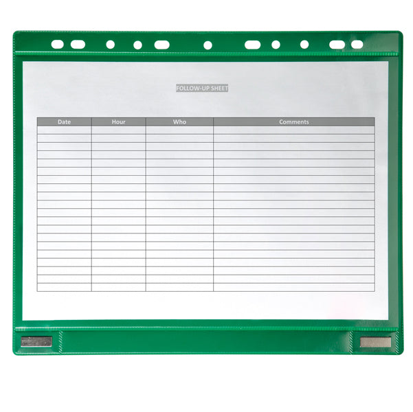 TARIFOLD - B181125 - Buste forate - per supporti magnetici ad anelli - A4 - verde - Tarifold - conf. 5 pezzi
