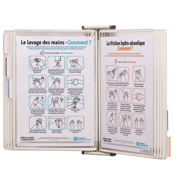 TARIFOLD - B414502 - Leggio antibatterico - da muro - 10 buste - A4 - bianco - Tarifold