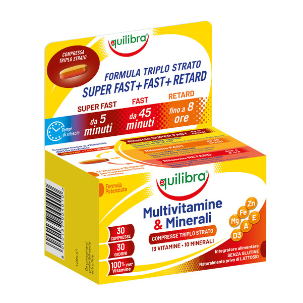 Equilibra - VIA - Integratore Multivitamine Minerali - 30 compresse triplo strato (1,5 gr cad.) - Equilibra