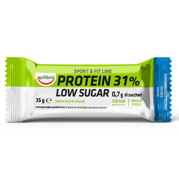 Equilibra - BAPCO - Integratore Sport Fit Line Protein 31 - low sugar choco cioccolato - 35 gr - Equilibra