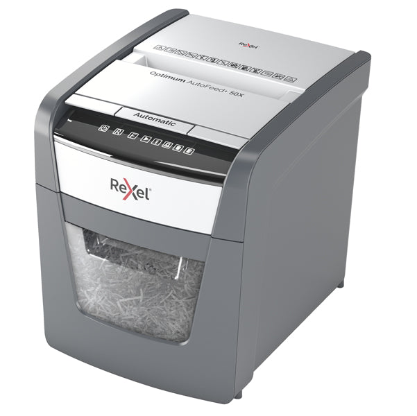 REXEL - 2020050XEU - Distruggidocumenti Optimum AutoFeed+ 50X - a frammenti - Rexel
