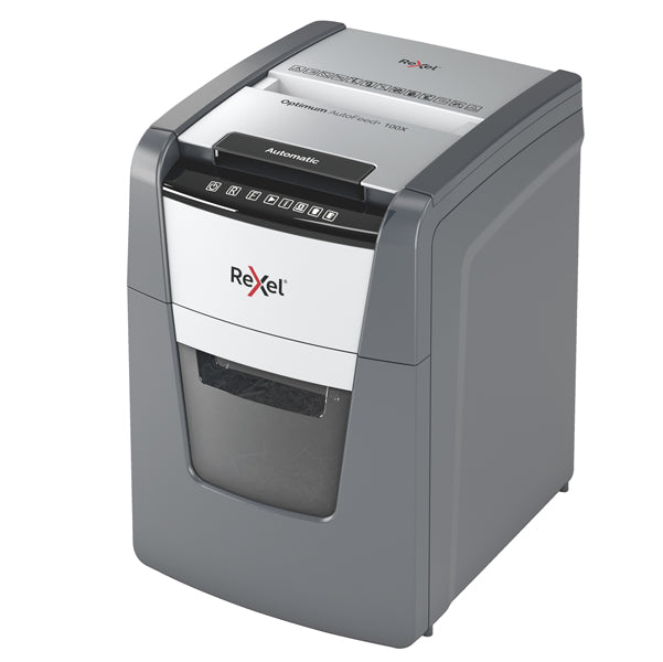 REXEL - 2020100XEU - Distruggidocumenti Optimum AutoFeed+ 100X - a frammenti - Rexel