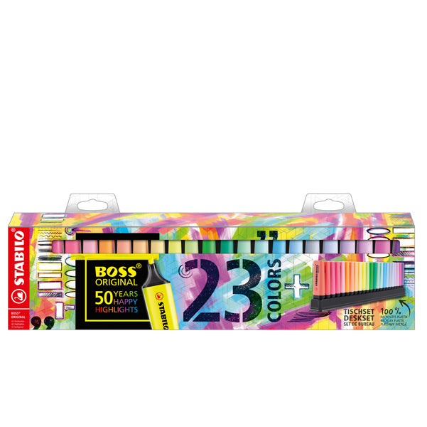STABILO - 7023-01-5 - Evidenziatori Boss Original - colori assortiti fluo + pastel - Stabilo - deskset 23 pezzi