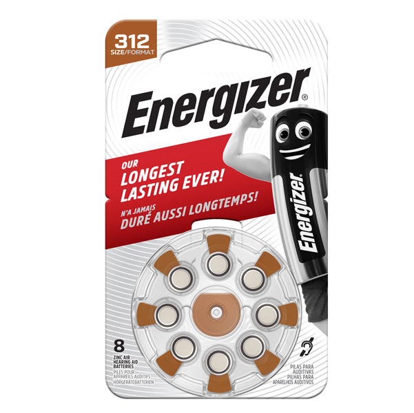 Energizer - E301431800 - Pile per apparecchi acustici 312 Zinc Air - Energizer - blister 8 pezzi