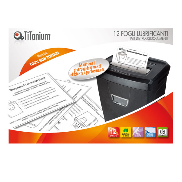 TITANIUM - SP1000 - Foglio lubrificante - per distruggidocumenti - Titanium - conf. 12 pezzi