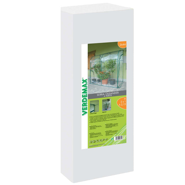 Verdemax - 2644 - Serra Oleander - a parete - 200 x 100 x 215 cm - acciaio verniciato-PVC - verde-trasparente - Verdemax