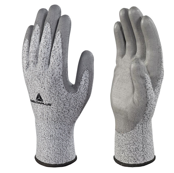 DELTAPLUS - VECUTB04GRG310 - Guanti antitaglio VenicutB04 - maglia tricot econocut - palmo in poliuretano - taglia 10 - grigio - Deltaplus - pack 3 paia