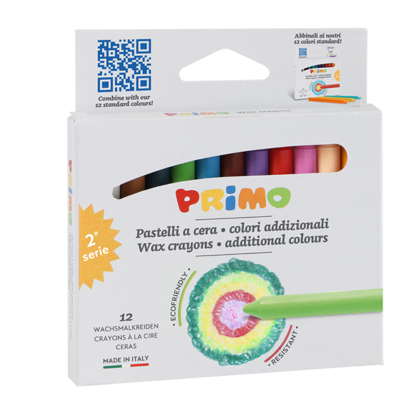 PRIMO - MOROCOLOR - 0502PC12AD - Pastelli a cera - D 9 mm x 85 mm - Primo - conf. 12 pezzi