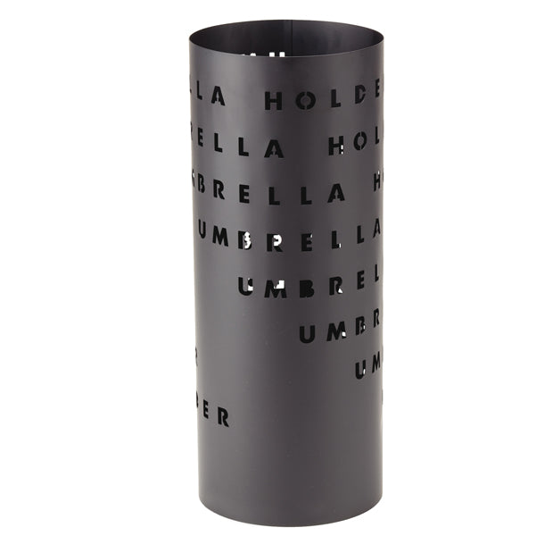 King Collection - P1817289 - Portaombrelli - diametro 18 cm - H 46 cm - metallo verniciato - fantasia lettere - nero - King collection