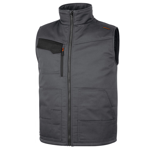 DELTAPLUS - STOC3GOGT - Gilet Stockton3 - multitasche - taglia L - grigio-arancio - Deltaplus
